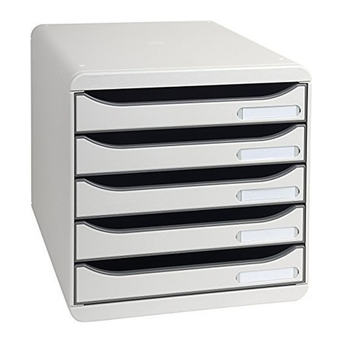Exacompta Schubladenbox BIG-BOX PLUS lichtgrau 309740D, DIN A4 mit 5 Schubladen, 1 St.