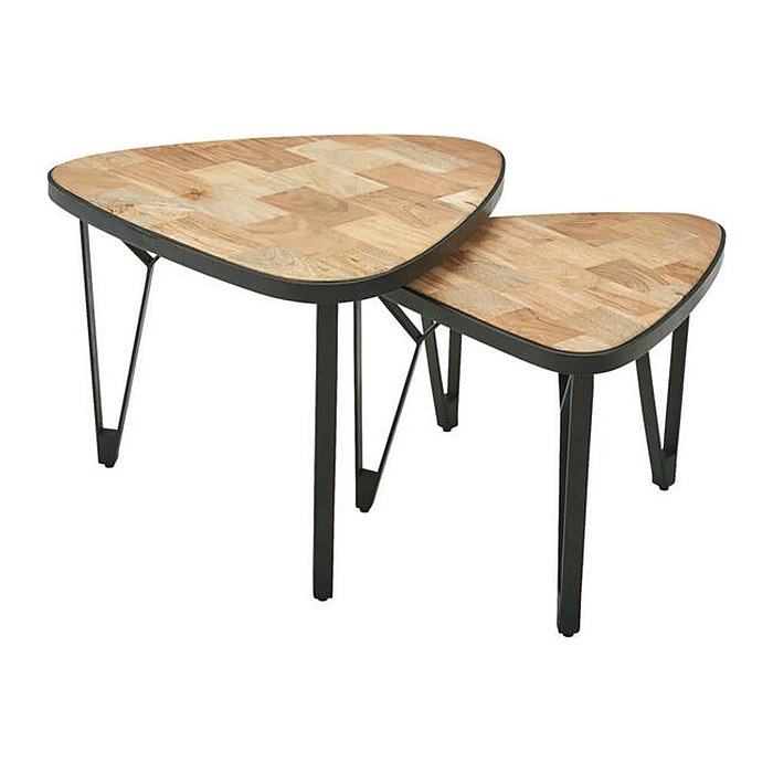 WOHNLING Couchtische-Set dreieckig Massivholz akazie, 1 St.