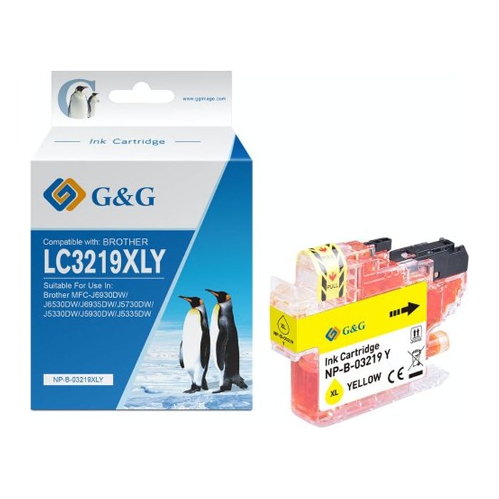 G&G Tintenpatrone kompatibel mit Brother LC-3219Y Gelb