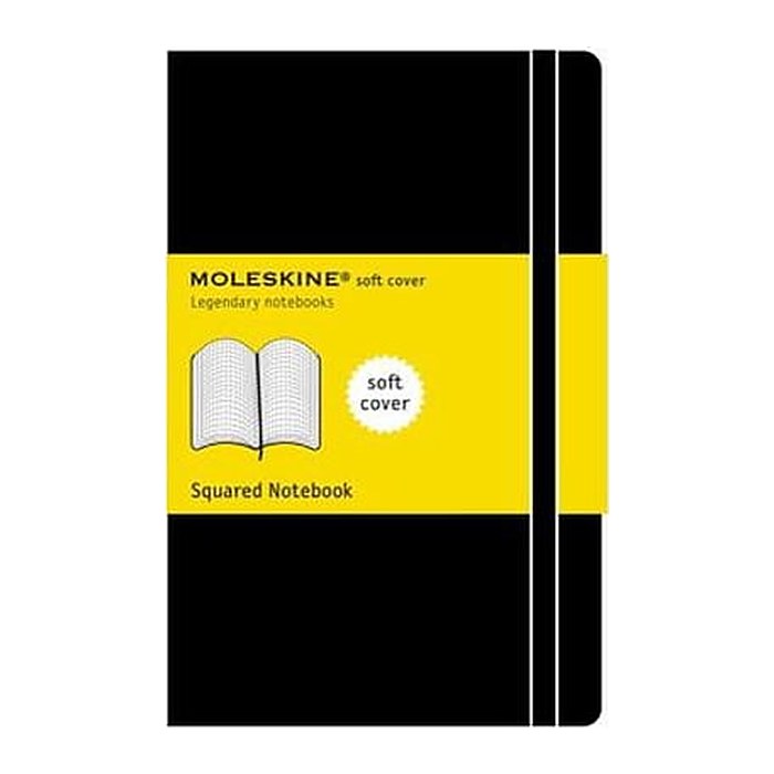 MOLESKINE Notizbuch Classic Collection flexibler Einband ca. DIN A5 kariert, schwarz Softcover 192 Seiten, 1 St.
