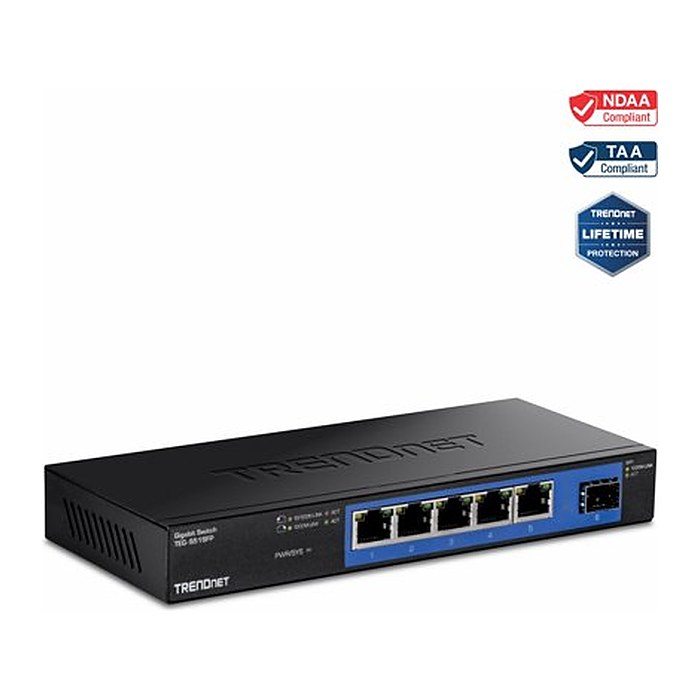 TRENDnet Switch 5-Port Gbit 1xSFP Metall