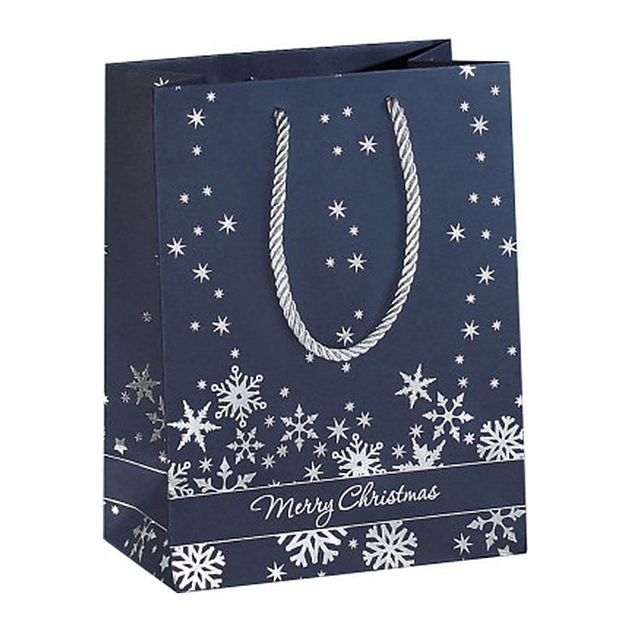 SIGEL Geschenktüten Silver Snowflakes Motiv 26,0 x 33,0 cm, 3 St.