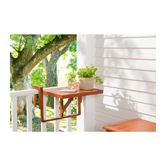 Garden Pleasure BERKLEY Balkonhängetisch rechteckig Eukalyptus braun 64,0 x 65,0 x 44,0/52,0 cm, 1 St.