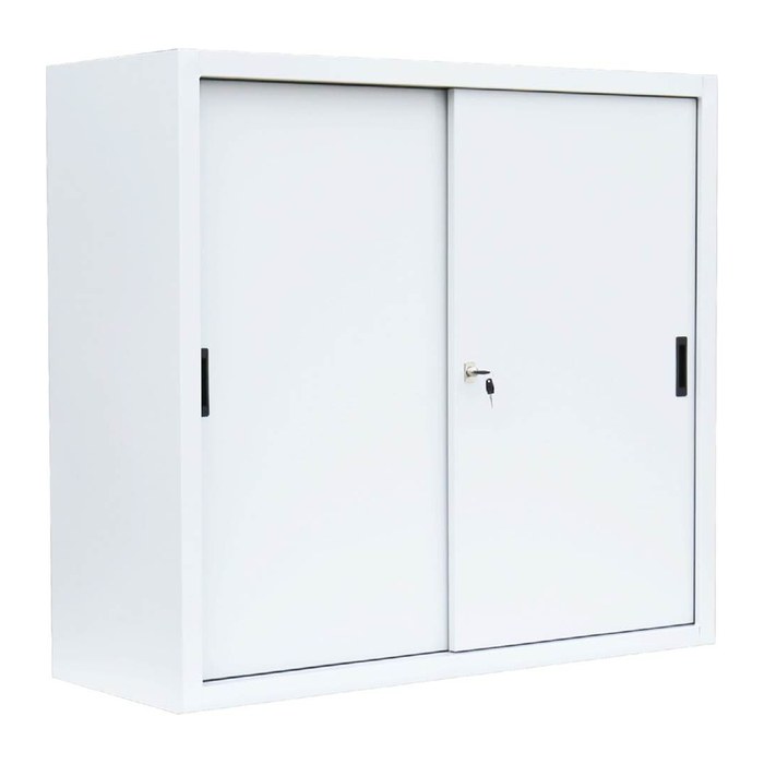 LÜLLMANN Schiebetürenschrank, 550147 signalweiß 2 Fachböden 120,0 x 45,0 x 109,0 cm