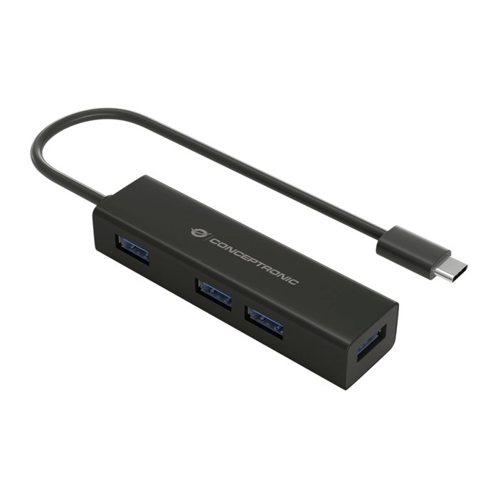 CONCEPTRONIC 4-Port Hub USB-C3.2Gen1->4xA3.0 o.Netz. sw