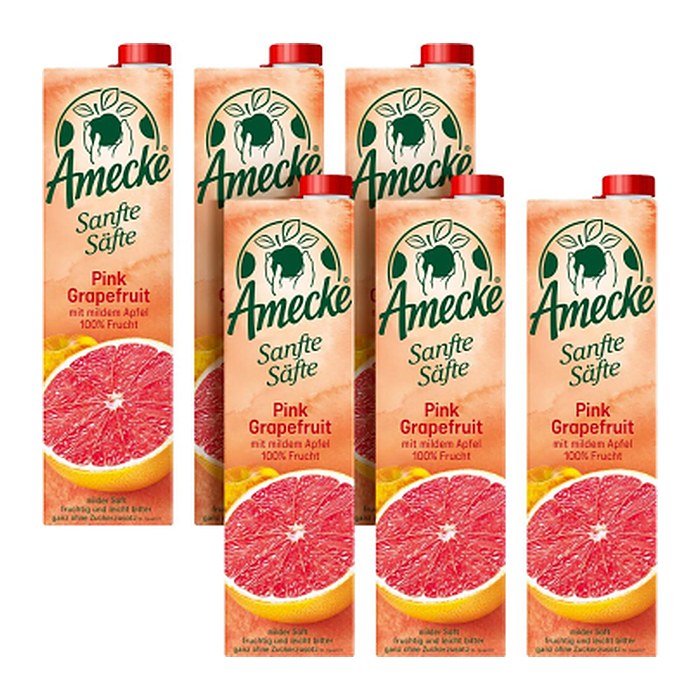 Amecke Sanfte Säfte Pink Grapefruit-Apfel-Sweetie Fruchtsaftkonzentrat 6x 1,0 l