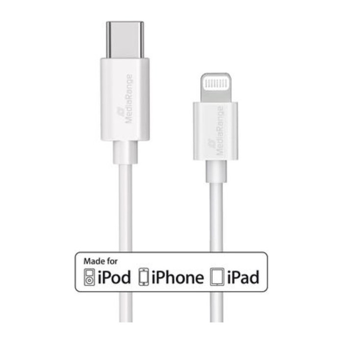 MediaRange Lightning/USB C USB-Kabel MRCS215 1,0 m weiß, 1 St.