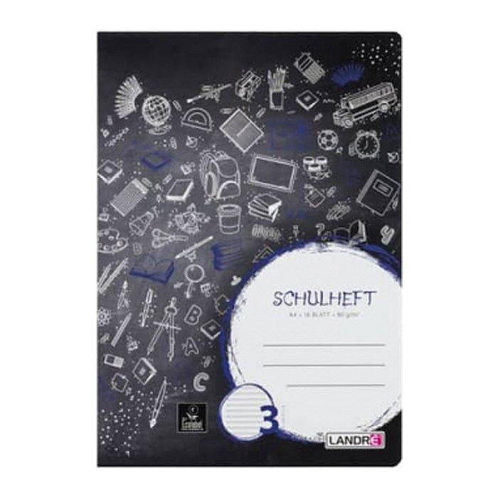 LANDRE Schulheft A4 16 Blatt 80 g/qm Lineatur 3 (liniert) 10