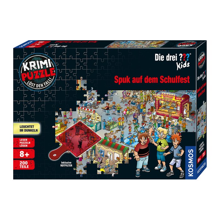 KOSMOS KRIMI-PUZZLE Die drei ??? Kids - Spuk auf dem Schulfest Puzzle, 200 Teile