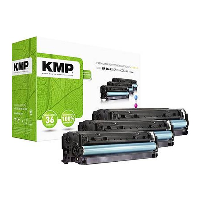 KMP H-T122CMY  cyan, magenta, gelb Toner kompatibel zu HP 304A (CF372AM), 3er-Set