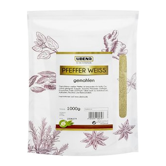 UBENA Pfeffer weiß gemahlen Gewürz, 1,0 kg