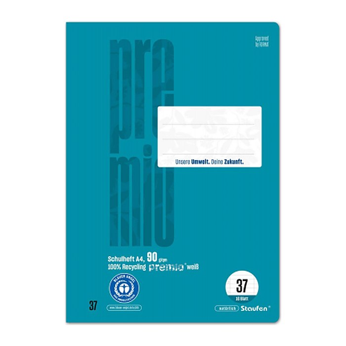 Staufen® Schulheft Premio Lineatur 37 liniert DIN A4 Innen- und Außenrand, 16 Blatt, 1 St.