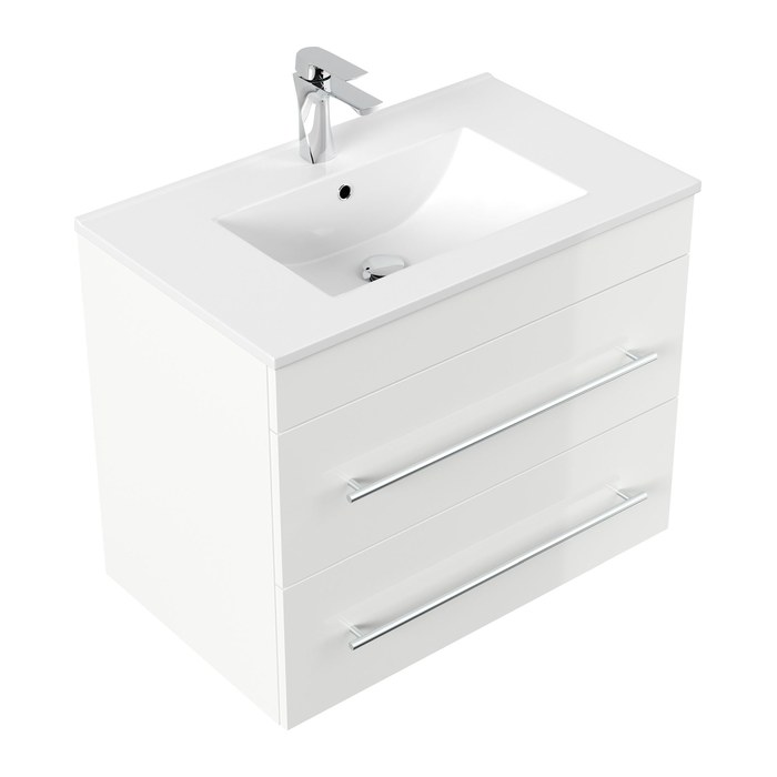 POSSEIK Waschbecken mit Unterschrank ARTEMIS 750 weiß glanz 61,5 x 46,5 x 55,6 cm