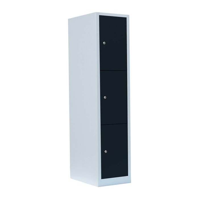 LÜLLMANN Schließfachschrank anthrazit, lichtgrau 523318, 3 Schließfächer 41,5 x 50,0 x 180,0 cm