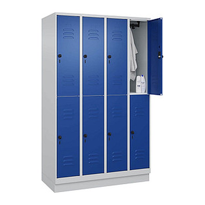 CP Spind Classic PLUS enzianblau, lichtgrau 080320-40 S10003, 8 Schließfächer 120,0 x 50,0 x 195,0 cm
