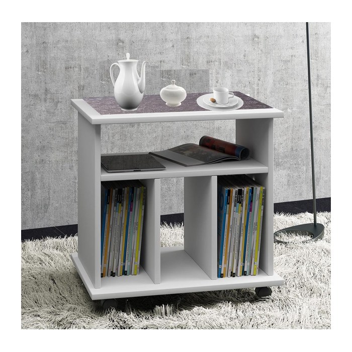VCM my home Tabina Beistelltisch rechteckig Spanplatte weiß 60,0 cm 59,0 cm, 1 St.