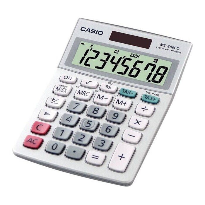 CASIO MS-88ECO Tischrechner silber