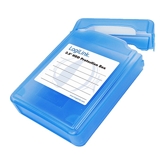Logilink HDD Schutz-Box für 1x 8.9cm (3,5") blau wasseresist