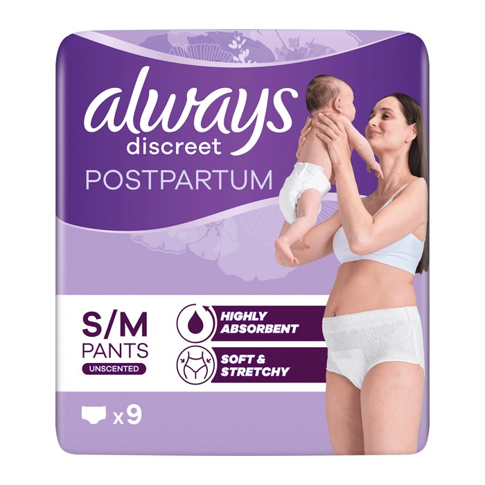 always Inkontinenzhosen discreet Postpartum Wochenbett Gr. M, 9 St.