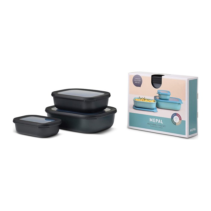 MEPAL Frischhaltedosen-Set Cirqula schwarz 0,5/1,0/2,0 l, 1 Set