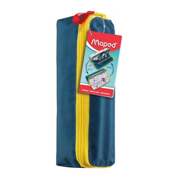 maped Schlampermäppchen XXL Basic blau/weiß, 23,0 x 9,0 cm