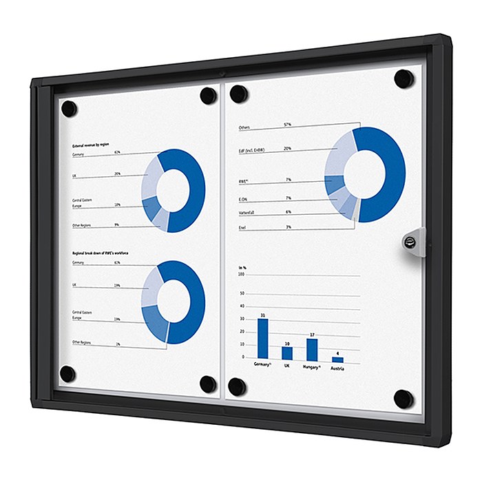 Showdown® Displays Schaukasten Economy schwarz 2x DIN A4 49,1 x 2,6 x 35,0 cm, 1 St.
