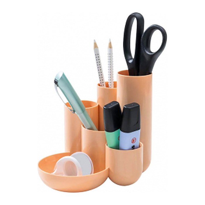 HAN Schreibtisch-Organizer CAMPUS pastellorange Polystyrol 6 Fächer 13,1 x 15,4 x 13,7 cm