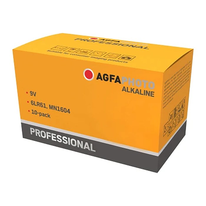 AgfaPhoto Batterie Alkaline Professional -9V E-Block 10St.