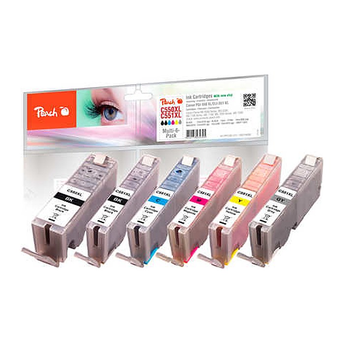 Peach Patrone Canon PGI-550XL/CLI-551XL Multi-6-Pack komp
