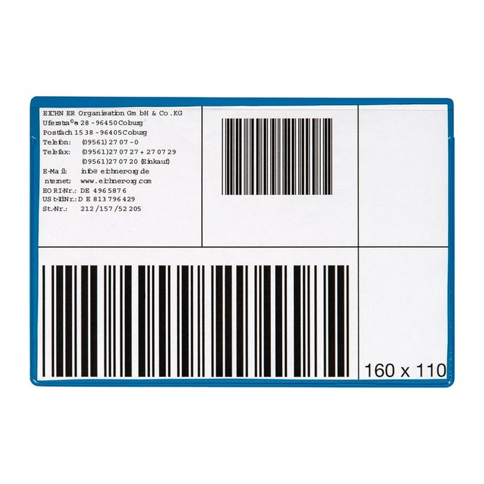 EICHNER Etikettentaschen blau 16,0 x 11,0 cm, 10 St.