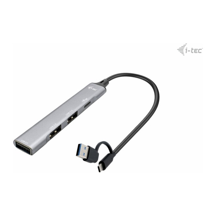 i-tec® USB-Hub USB-A/USB-C Metal 4-fach grau