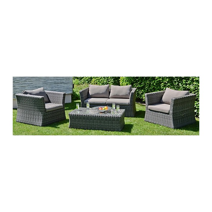 Garden Pleasure Loungegruppe Avila grau Kunststoff, Metall, 12-teilig