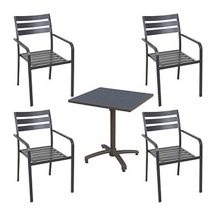 Garden Pleasure Sitzgruppe Treviso, anthrazit Metall, 5-teilig