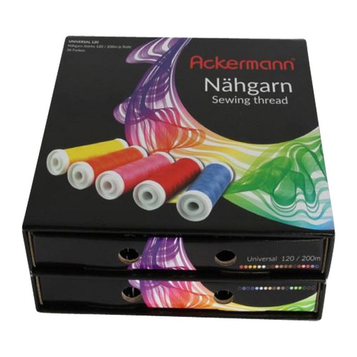 Ackermann Nähgarn-Set matt 36 verschiedene Farben