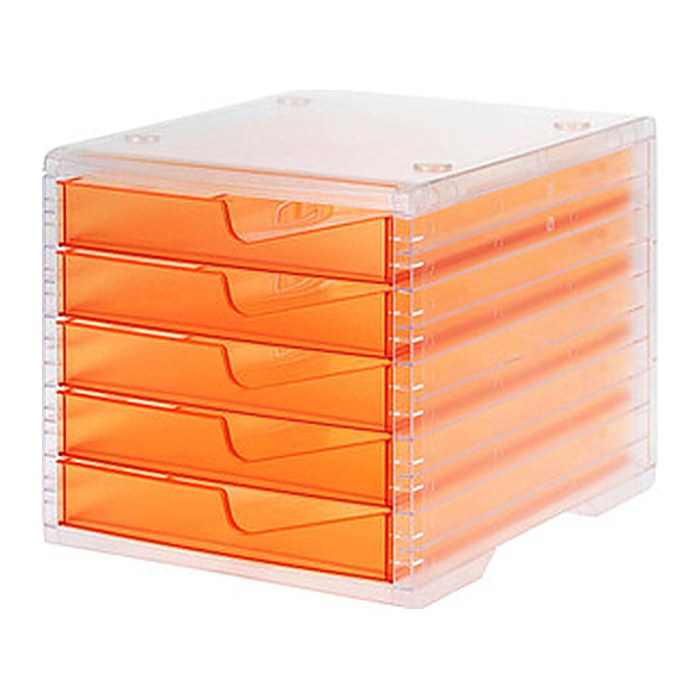 styro Schubladenbox styroswingbox light apricot 275-8430.24124, DIN A4 mit 5 Schubladen, 1 St.