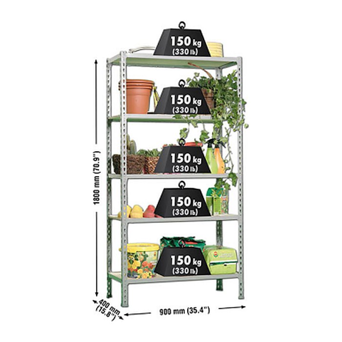 Simonrack Schwerlastregal MADERCLICK 8435104907382 grau 90,0 x 40,0 x 180,0 cm