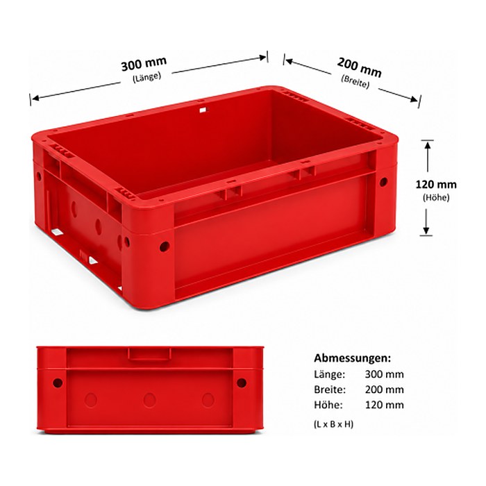 SCHULTE Eurobox rot 20,0 x 30,0 x 12,0 cm, 1 St.