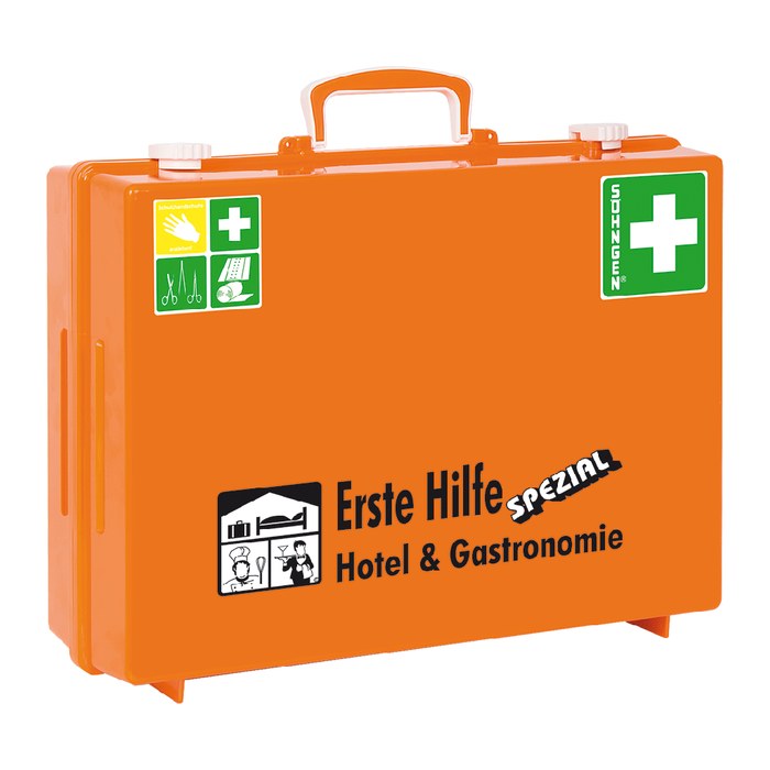 SÖHNGEN Erste-Hilfe-Koffer SPEZIAL Hotel & Gastronomie DIN 13157 + Erweiterung orange