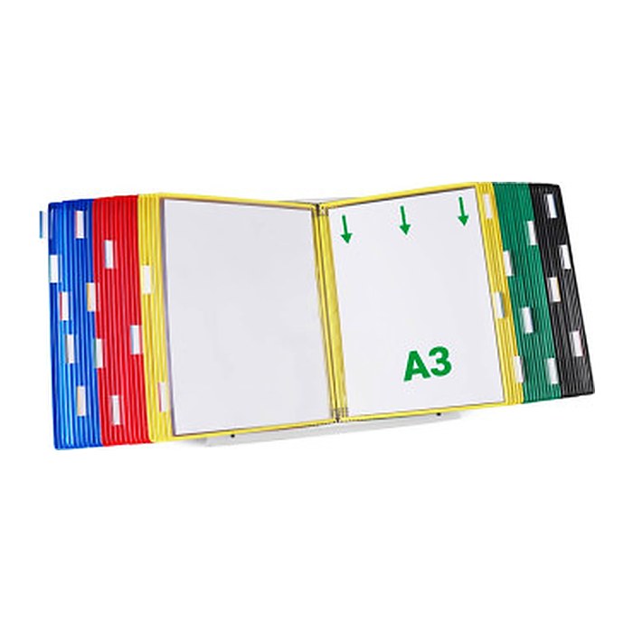 tarifold Sichttafelsystem 433509 DIN A3 farbsortiert mit 50 St. Sichttafeln, 1 St.
