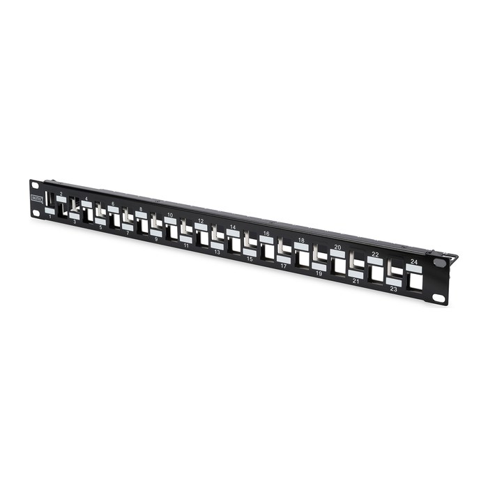 DIGITUS Patchpanel 1HE 24-Port modular geschirmt schwarz