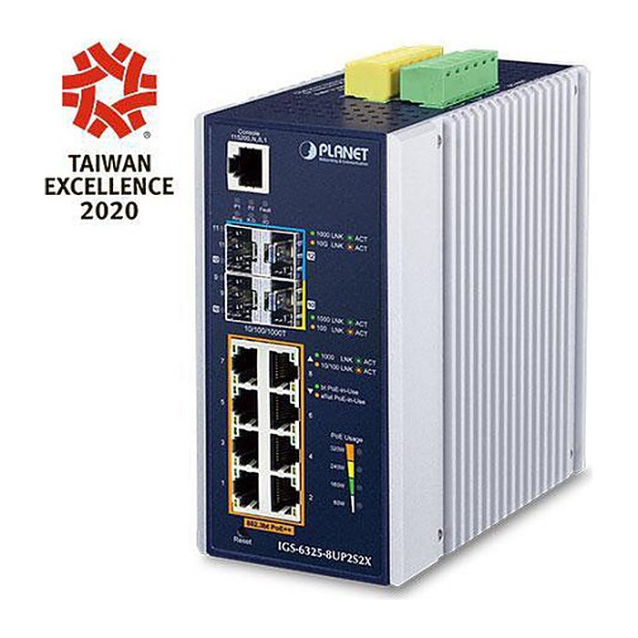 PLANET Industrial L3 8-Port GE + 2x 2.5G SFP + 2x 10G SFP+