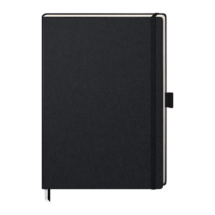 BRUNNEN Notizbuch KOMPAGNON DIN A4 liniert, schwarz Hardcover 192 Seiten, 1 St.
