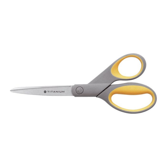 WESTCOTT Papierschere TITANIUM Super grau-gelb 21,0 cm