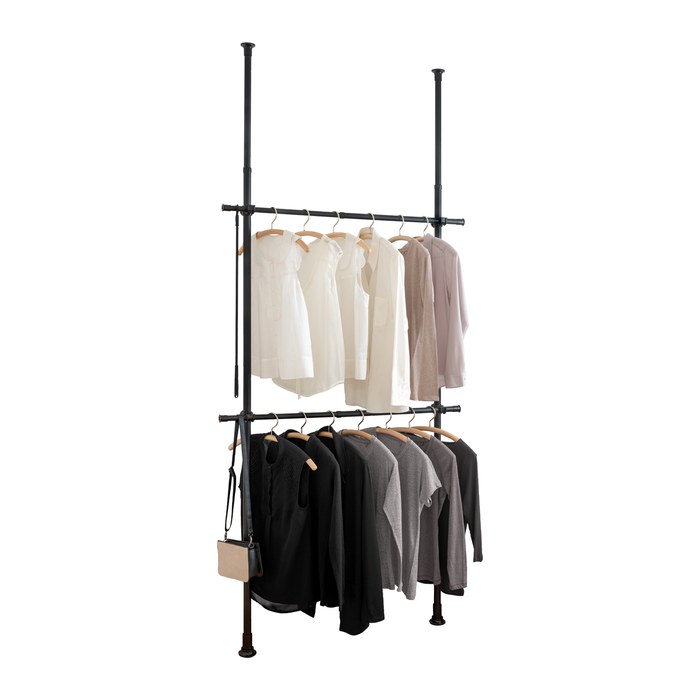 WENKO Teleskop-Garderobe Herkules Basic 50630100 schwarz Metall 75,0 - 120,0 x 165,0 - 300,0 cm, 1 St.