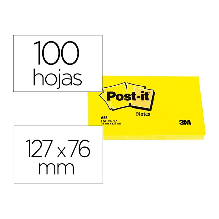 Post-it® Haftnotizen 655-CY gelb, 12 Blöcke