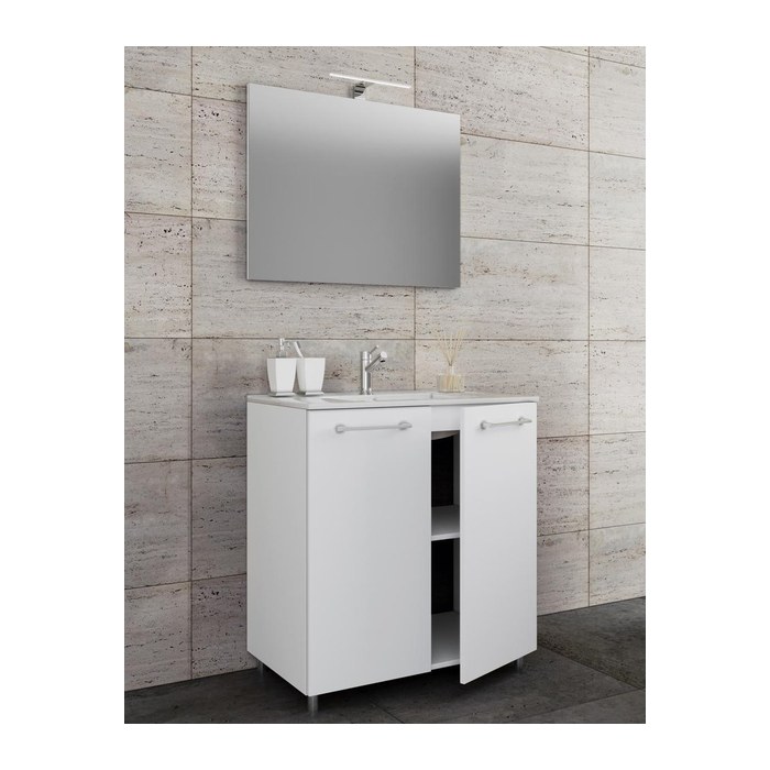 VCM my bath Badmöbel-Set 3-teilig Gilos 914339 weiß 80,0 x 46,0 x 86,0 cm