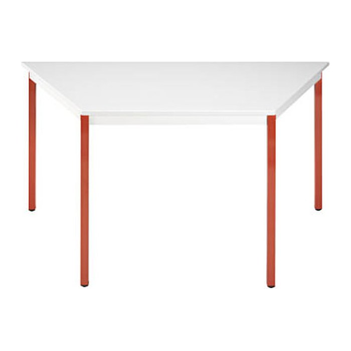 SODEMATUB Mehrzwecktisch lichtgrau, rot Trapezform, Vierkantrohr rot, 60,0/120,0 x 60,0 x 74,0 cm