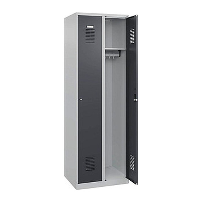 CP Spinde Classic Plus anthrazitgrau, lichtgrau 088055-20 S10004, 2 Schließfächer 60,0 x 50,0 x 185,0 cm