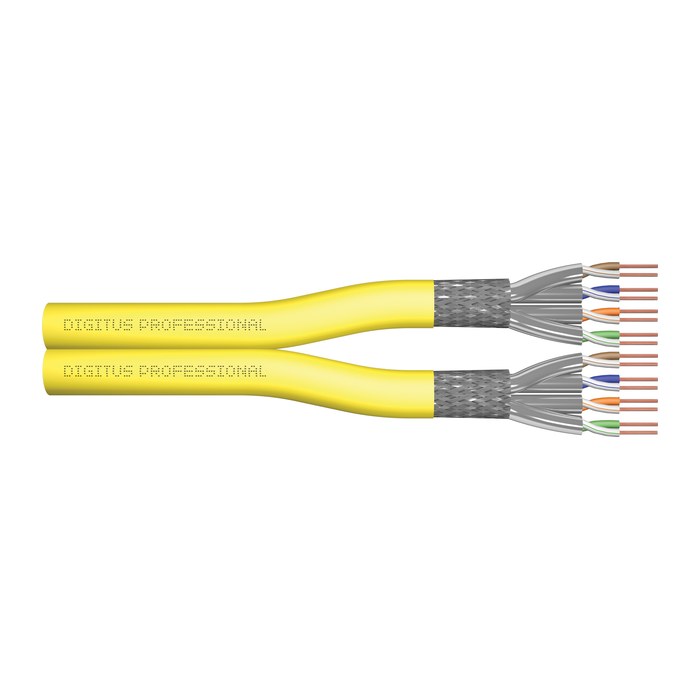 DIGITUS Instal-kab Cat7a S/FTP tw.Pair 500m gelb AWG22/1 (Speditionsversand)