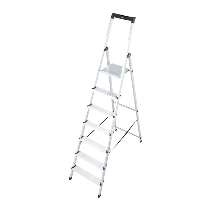 KRAUSE Stehleiter einseitig MONTO Solidy silber 7 Stufen, H: 230,0 cm